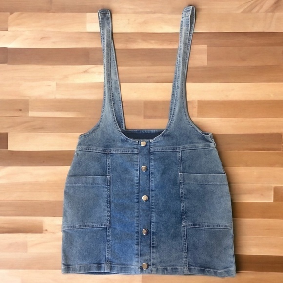 ATIPICAL Denim Country Western Concert Romper Jumper Mini Dress Size Large ECU - Picture 10 of 10